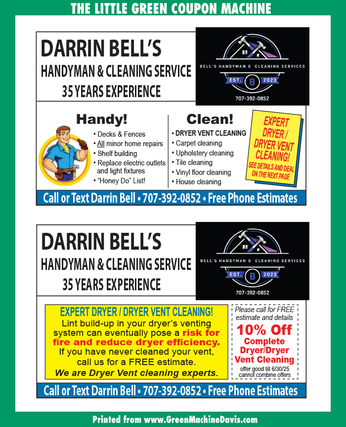Darrin Bells Handyman and Cleaning Service Coupon